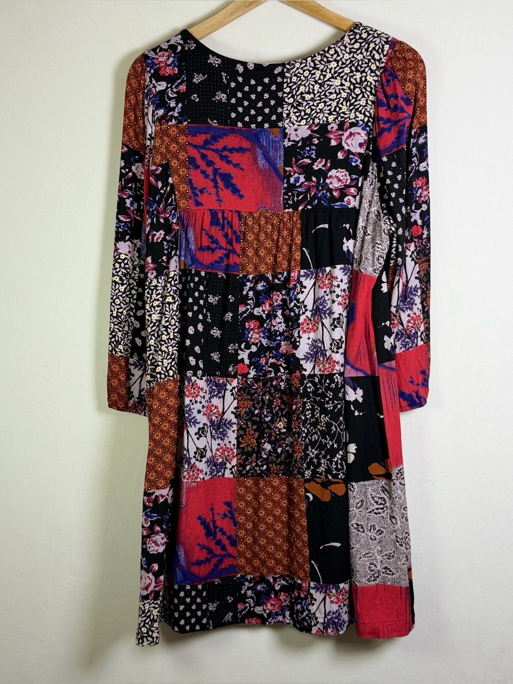 Anthropologie One September Womens Sz L Patchwork Tunic Dress Embroidered Beaded - Picture 10 of 12